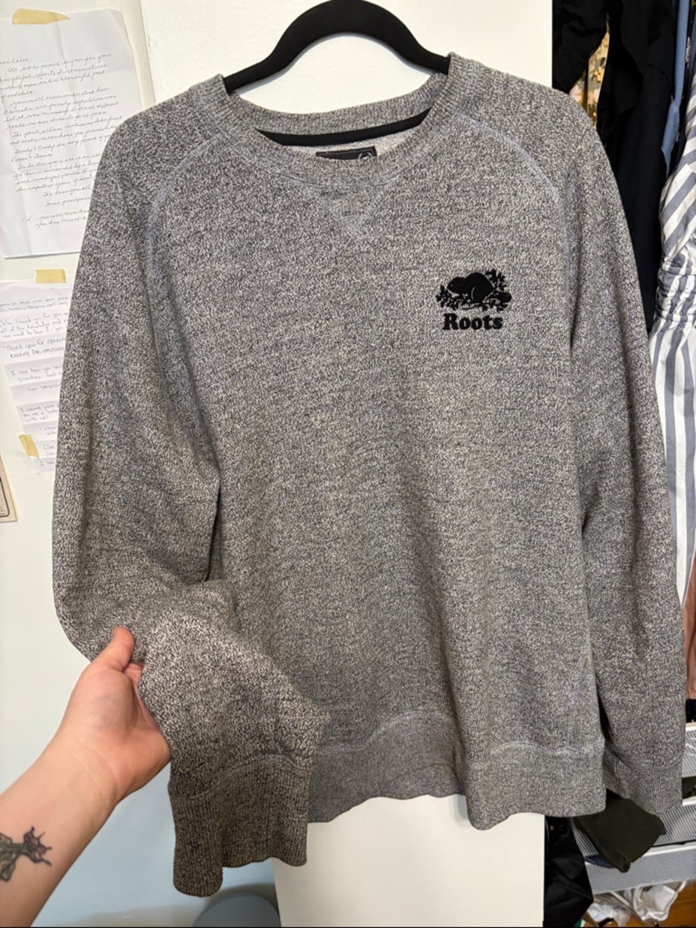 Roots Gray Heather Crewneck Sweatshirt